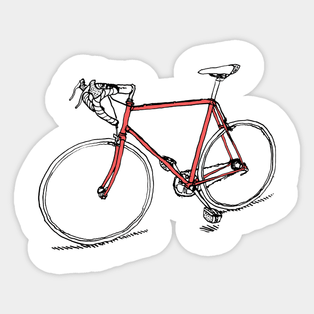 Red Bike Sticker by nathanaelscheffler